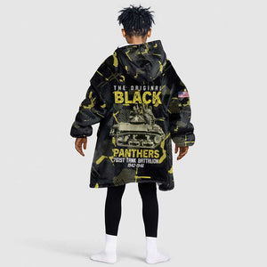 The Original Black Panthers 761st Tank Battalion Kid Wearable Blanket Hoodie African American Heroes - African Pride