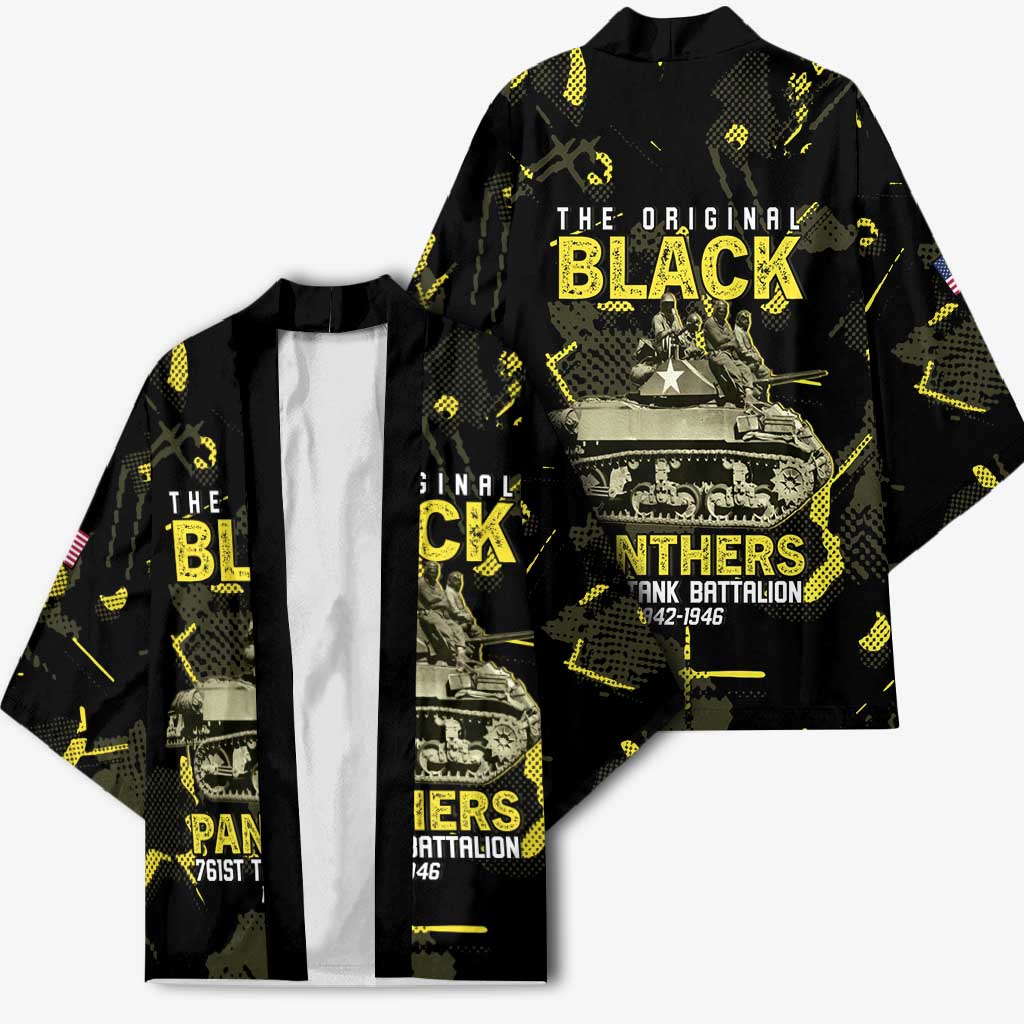 The Original Black Panthers 761st Tank Battalion Kimono African American Heroes - African Pride