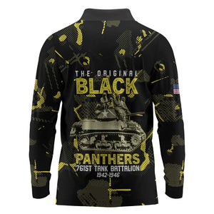 The Original Black Panthers 761st Tank Battalion Long Sleeve Polo Shirt African American Heroes - African Pride