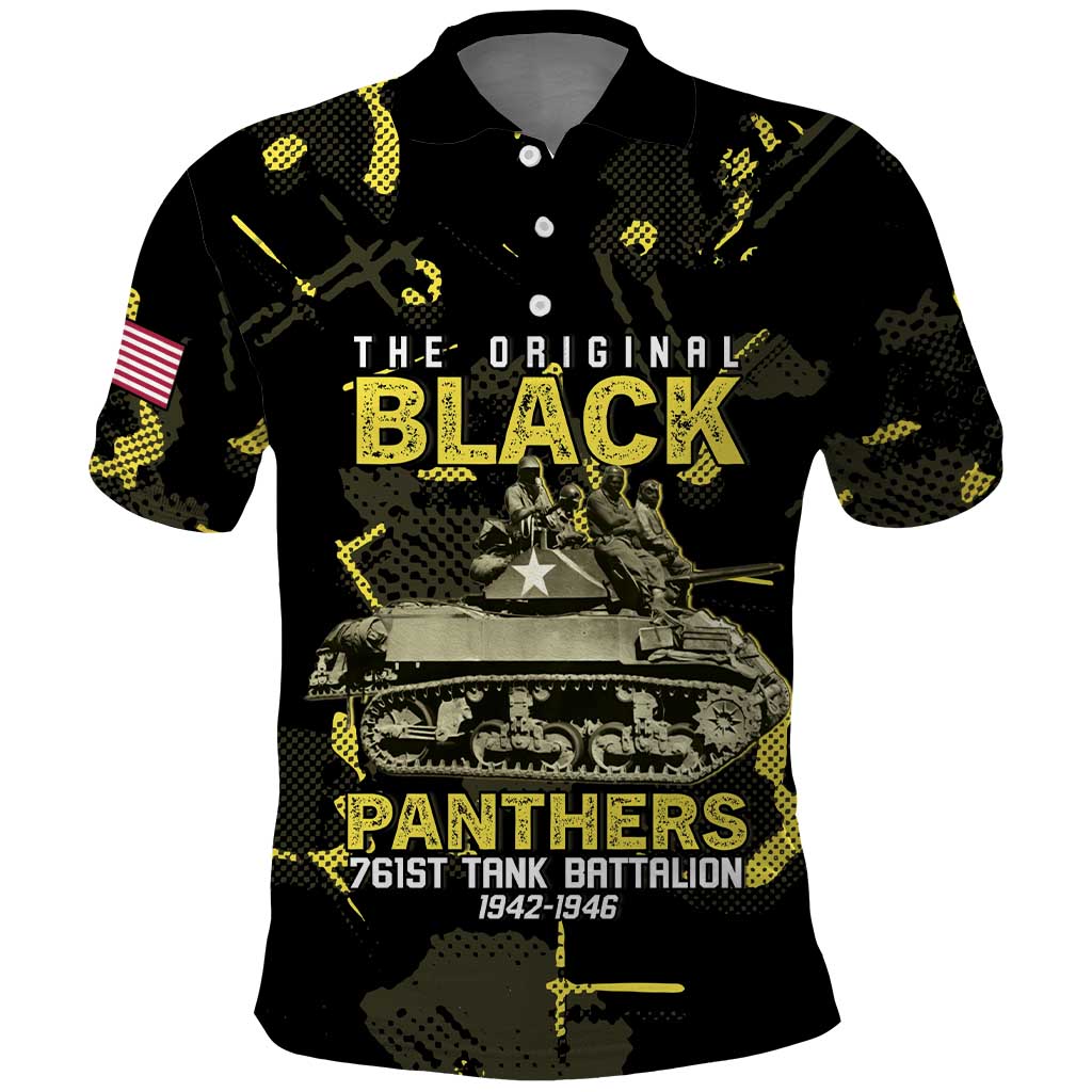 The Original Black Panthers 761st Tank Battalion Polo Shirt African American Heroes - African Pride