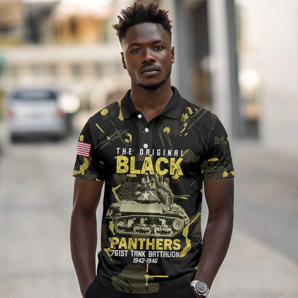 The Original Black Panthers 761st Tank Battalion Polo Shirt African American Heroes - African Pride