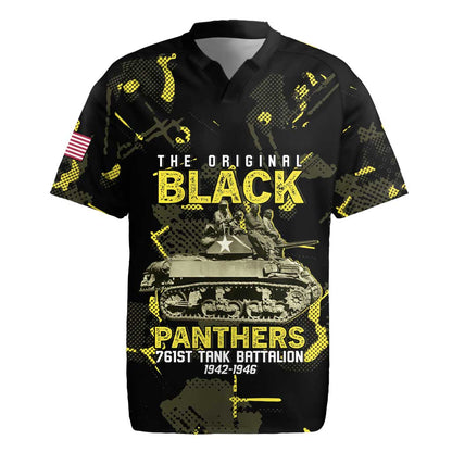 The Original Black Panthers 761st Tank Battalion Rugby Jersey African American Heroes - African Pride