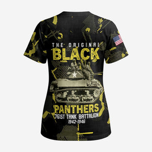 The Original Black Panthers 761st Tank Battalion Scrub Top African American Heroes - African Pride