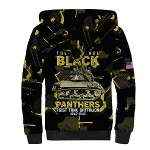 The Original Black Panthers 761st Tank Battalion Sherpa Hoodie African American Heroes - African Pride