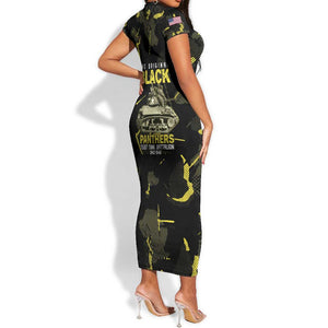 The Original Black Panthers 761st Tank Battalion Short Sleeve Bodycon Dress African American Heroes - African Pride
