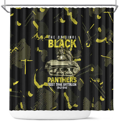 The Original Black Panthers 761st Tank Battalion Shower Curtain African American Heroes - African Pride
