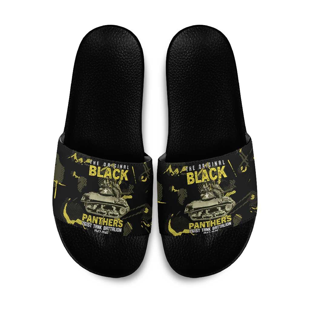 The Original Black Panthers 761st Tank Battalion Slide Sandals African American Heroes - African Pride