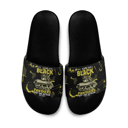 The Original Black Panthers 761st Tank Battalion Slide Sandals African American Heroes - African Pride