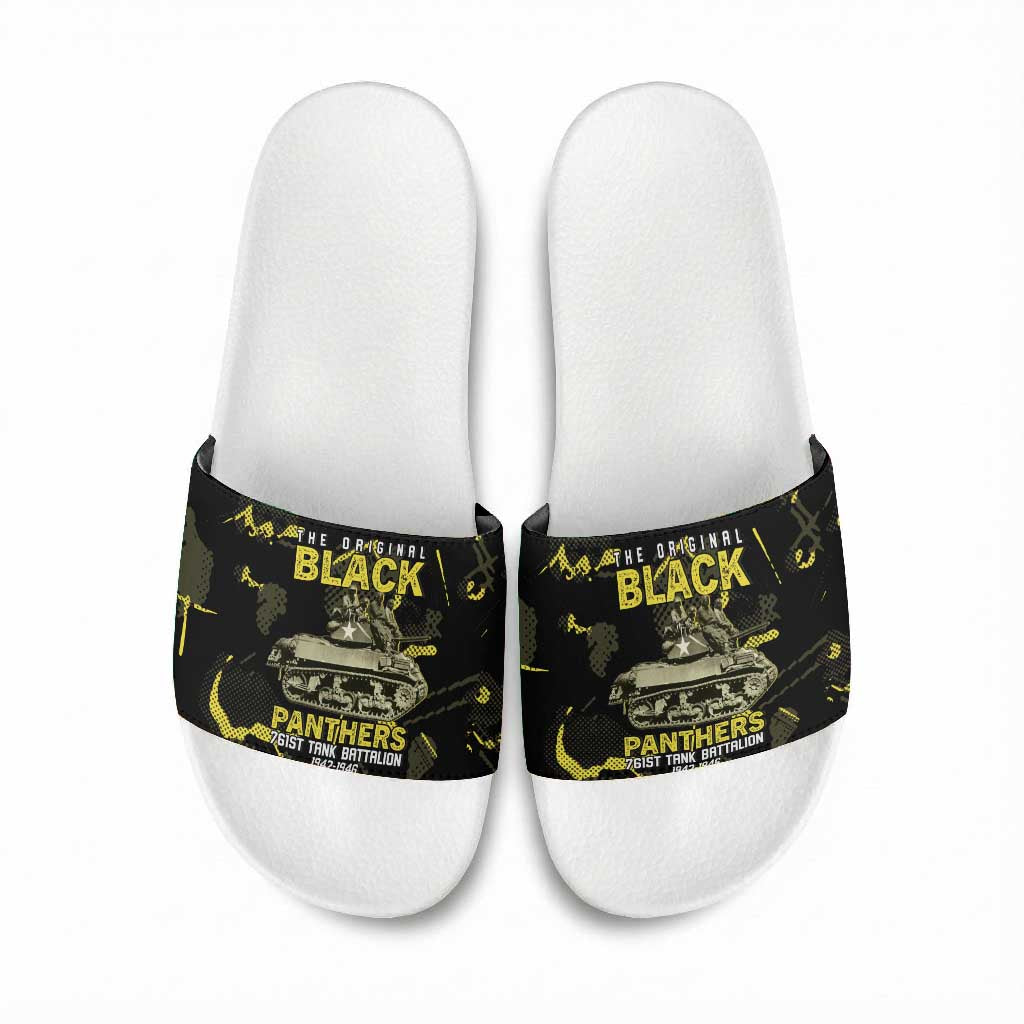 The Original Black Panthers 761st Tank Battalion Slide Sandals African American Heroes - African Pride