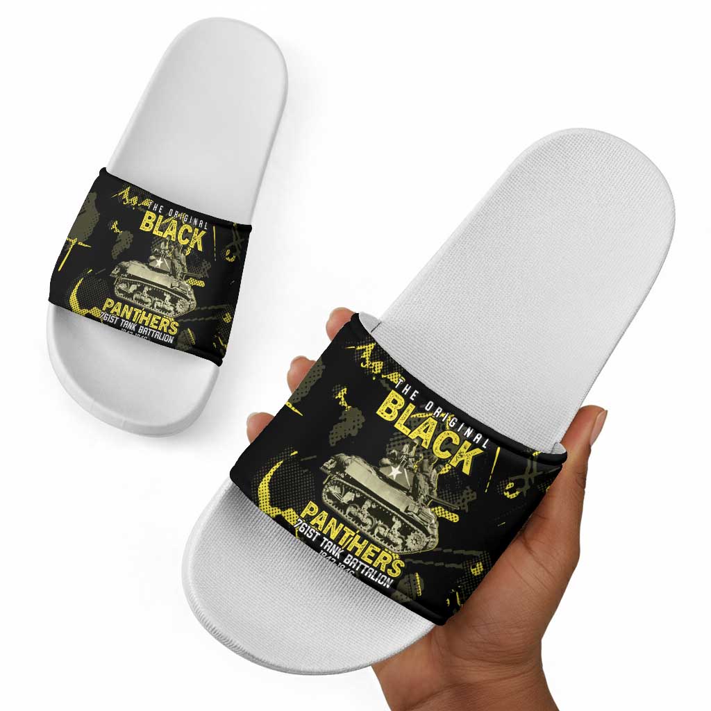 The Original Black Panthers 761st Tank Battalion Slide Sandals African American Heroes - African Pride