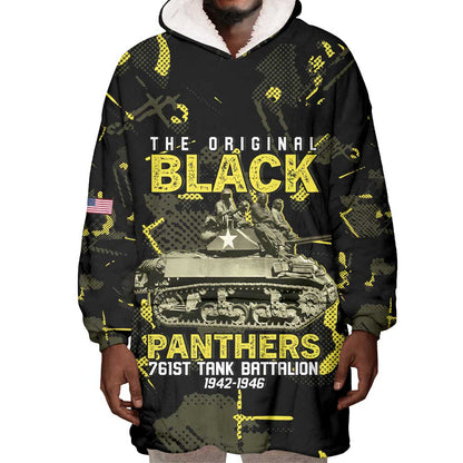 The Original Black Panthers 761st Tank Battalion Wearable Blanket Hoodie African American Heroes - African Pride