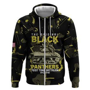The Original Black Panthers 761st Tank Battalion Zip Hoodie African American Heroes - African Pride