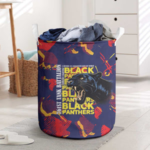 761st Tank Battalion Black Panthers Laundry Basket Legendary African American WWII - African Pride