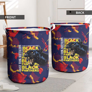 761st Tank Battalion Black Panthers Laundry Basket Legendary African American WWII - African Pride