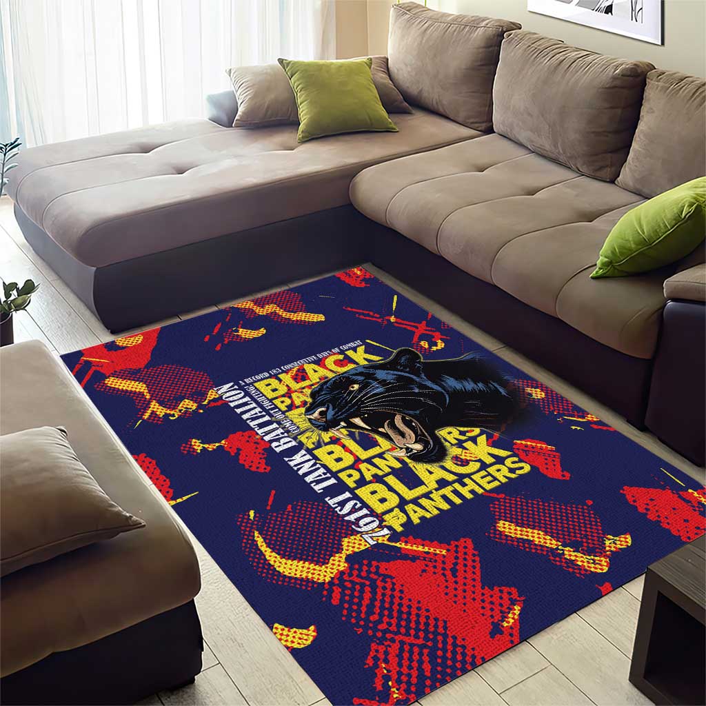 761st Tank Battalion Black Panthers Area Rug Legendary African American WWII - African Pride