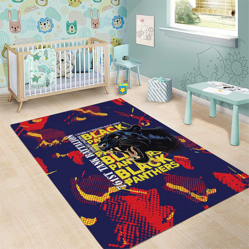 761st Tank Battalion Black Panthers Area Rug Legendary African American WWII - African Pride