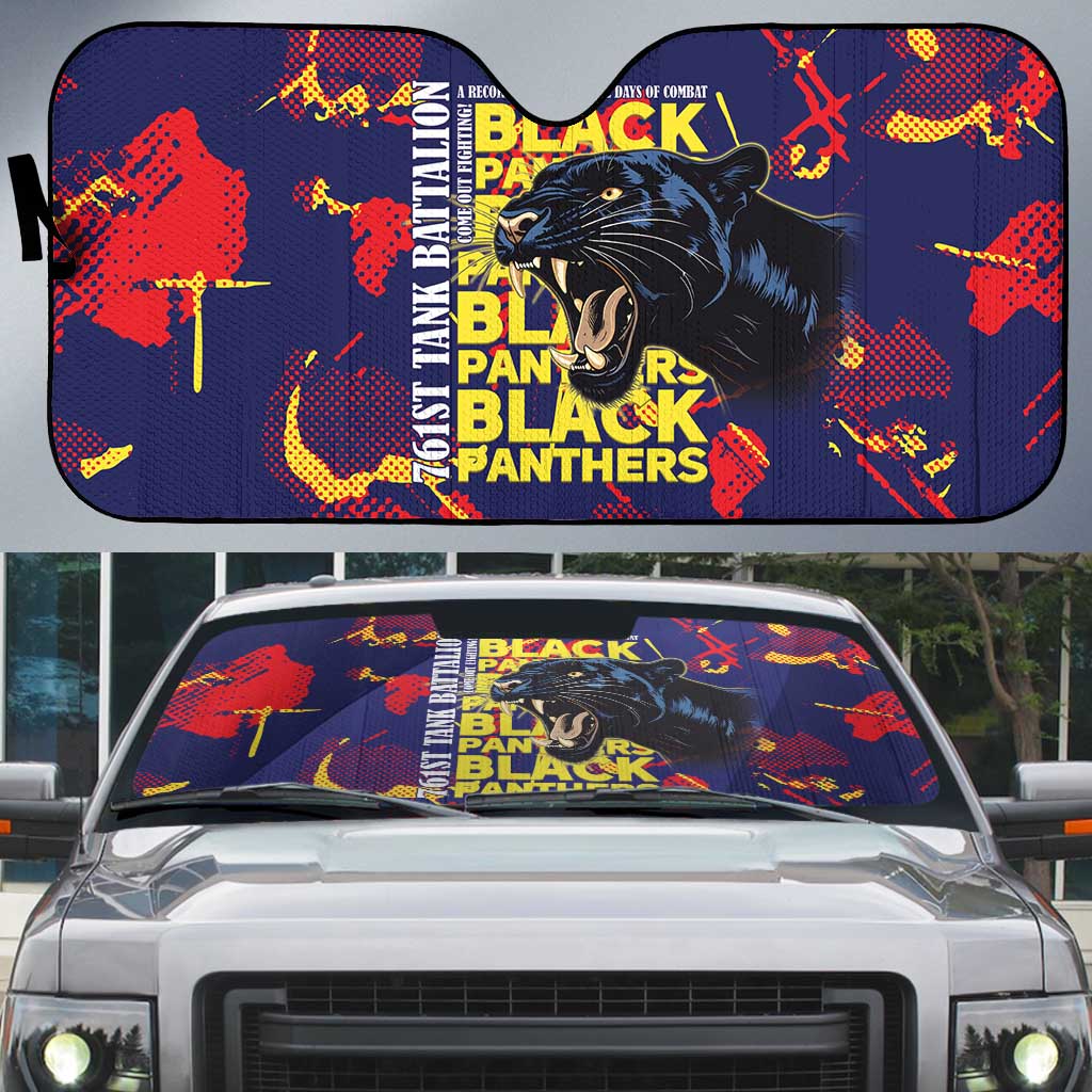 761st Tank Battalion Black Panthers Auto Sun Shade Legendary African American WWII - African Pride