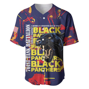 761st Tank Battalion Black Panthers Baseball Jersey Legendary African American WWII - African Pride
