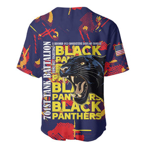 761st Tank Battalion Black Panthers Baseball Jersey Legendary African American WWII - African Pride