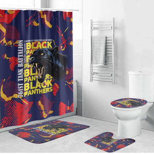 761st Tank Battalion Black Panthers Bathroom Set Legendary African American WWII - African Pride