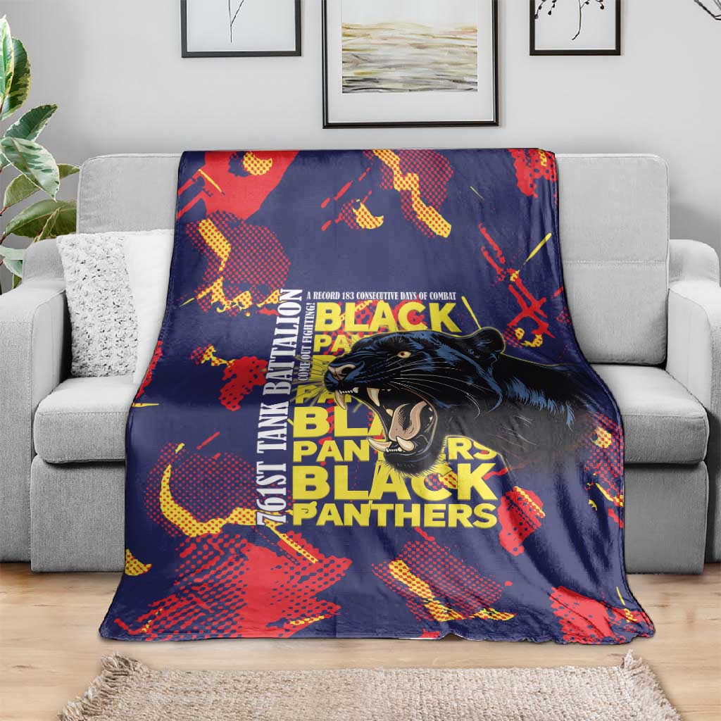 761st Tank Battalion Black Panthers Blanket Legendary African American WWII - African Pride