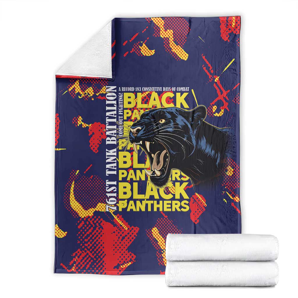 761st Tank Battalion Black Panthers Blanket Legendary African American WWII - African Pride