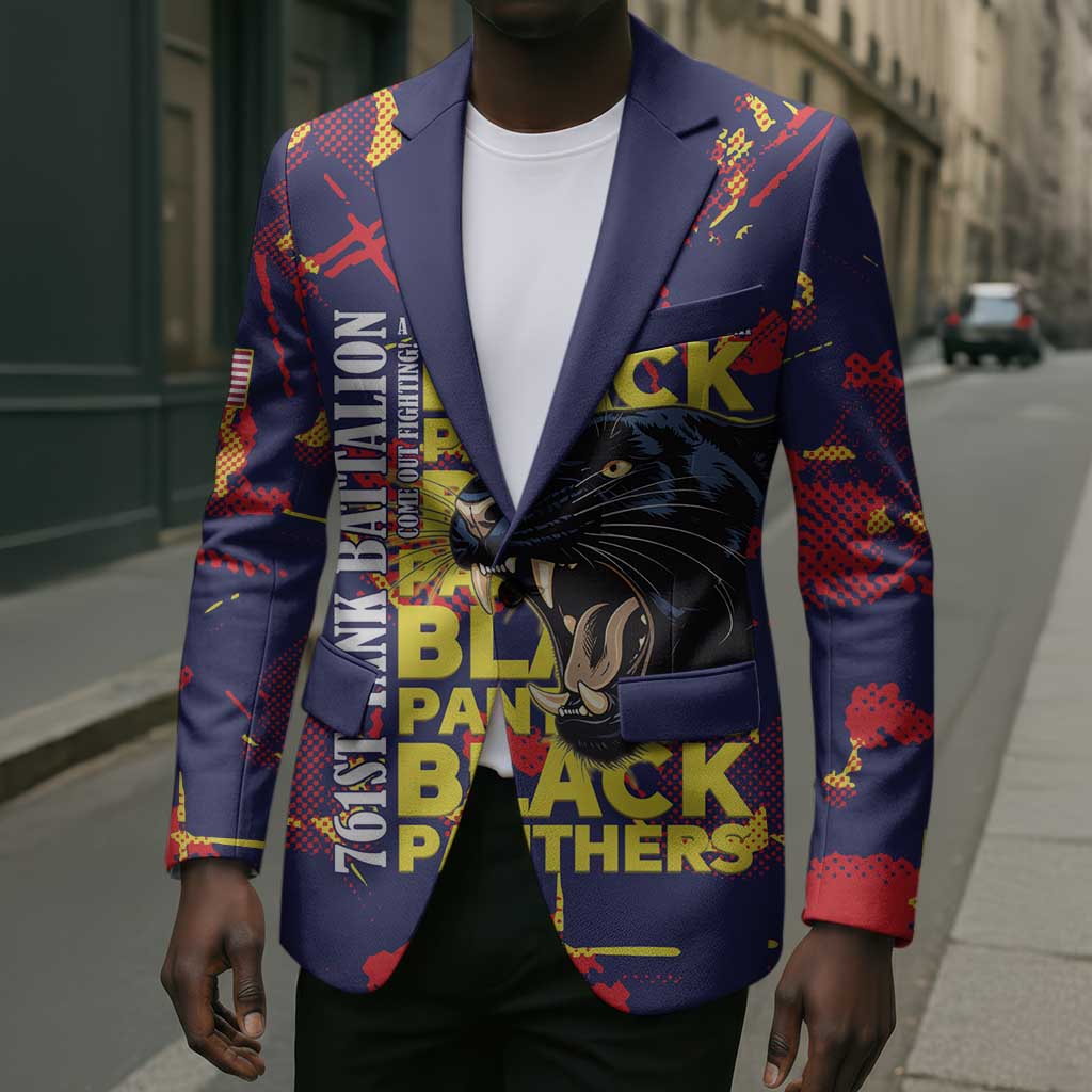 761st Tank Battalion Black Panthers Blazer Legendary African American WWII - African Pride