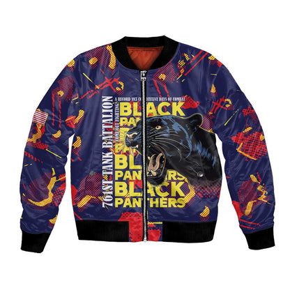 761st Tank Battalion Black Panthers Bomber Jacket Legendary African American WWII - African Pride