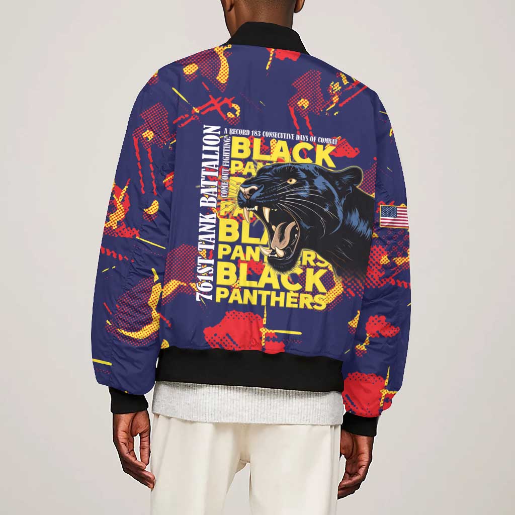 761st Tank Battalion Black Panthers Bomber Jacket Legendary African American WWII - African Pride
