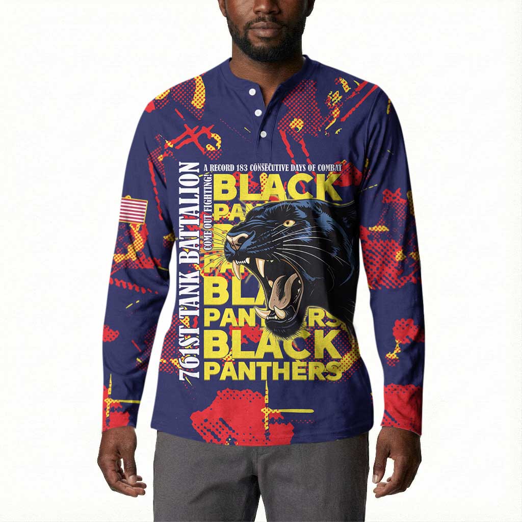 761st Tank Battalion Black Panthers Button Sweatshirt Legendary African American WWII