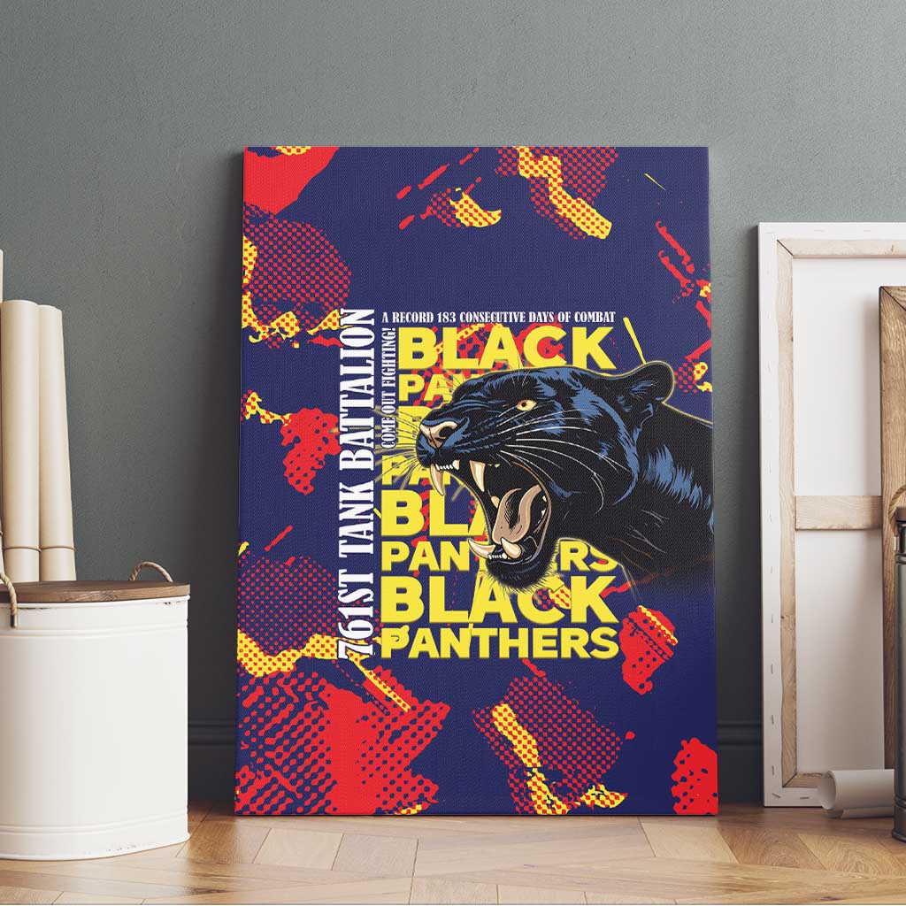 761st Tank Battalion Black Panthers Canvas Wall Art Legendary African American WWII - African Pride