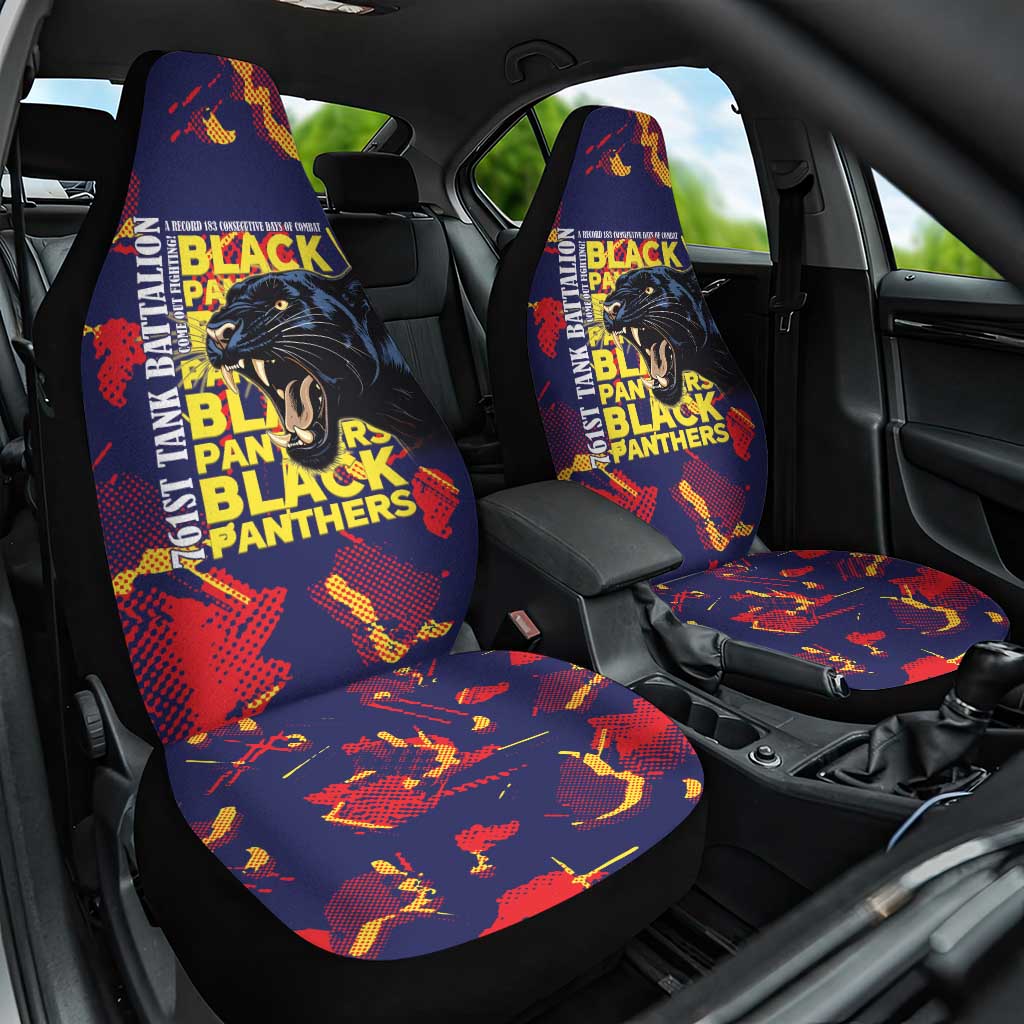 761st Tank Battalion Black Panthers Car Seat Cover Legendary African American WWII - African Pride