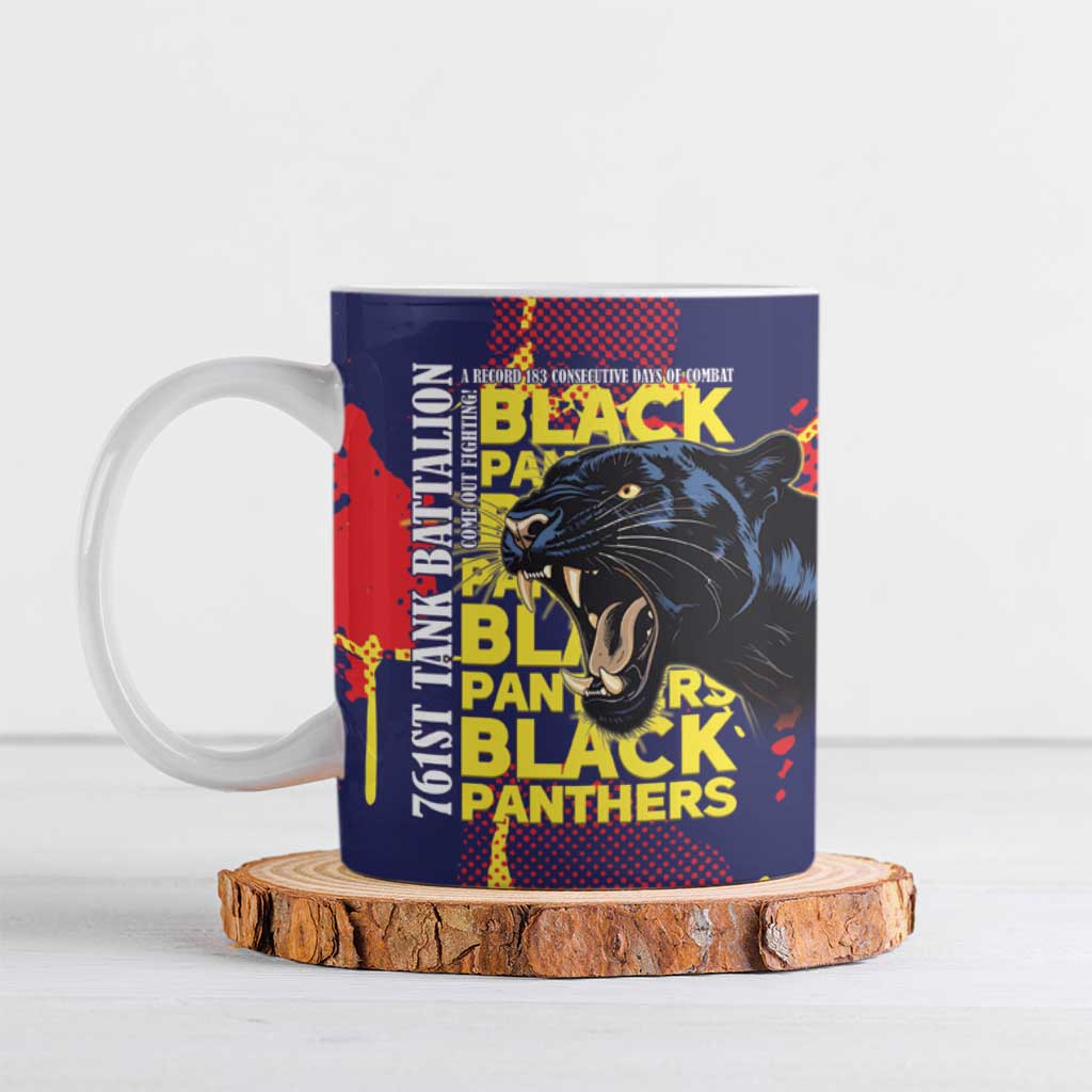 761st Tank Battalion Black Panthers Ceramic Mug Legendary African American WWII - African Pride