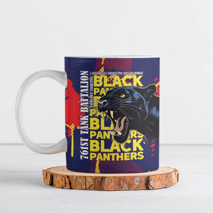 761st Tank Battalion Black Panthers Ceramic Mug Legendary African American WWII - African Pride