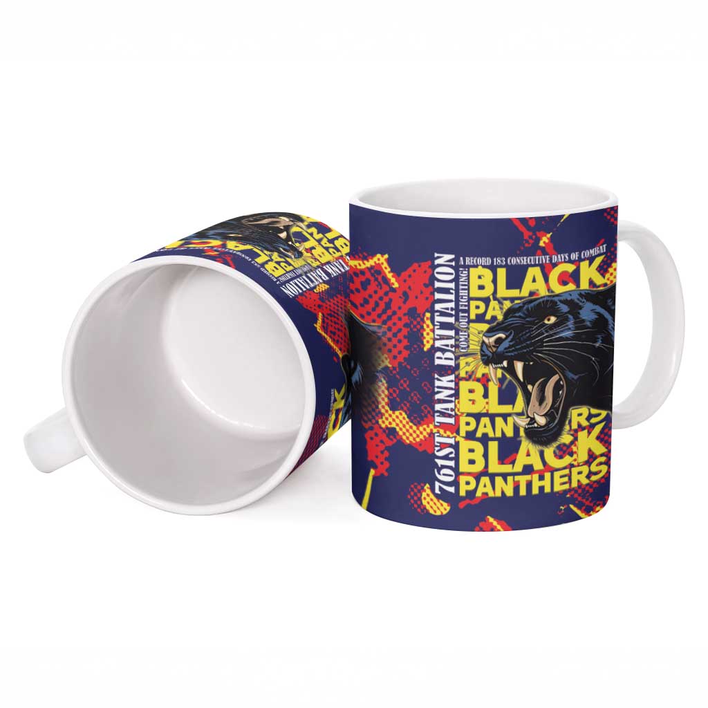 761st Tank Battalion Black Panthers Ceramic Mug Legendary African American WWII - African Pride