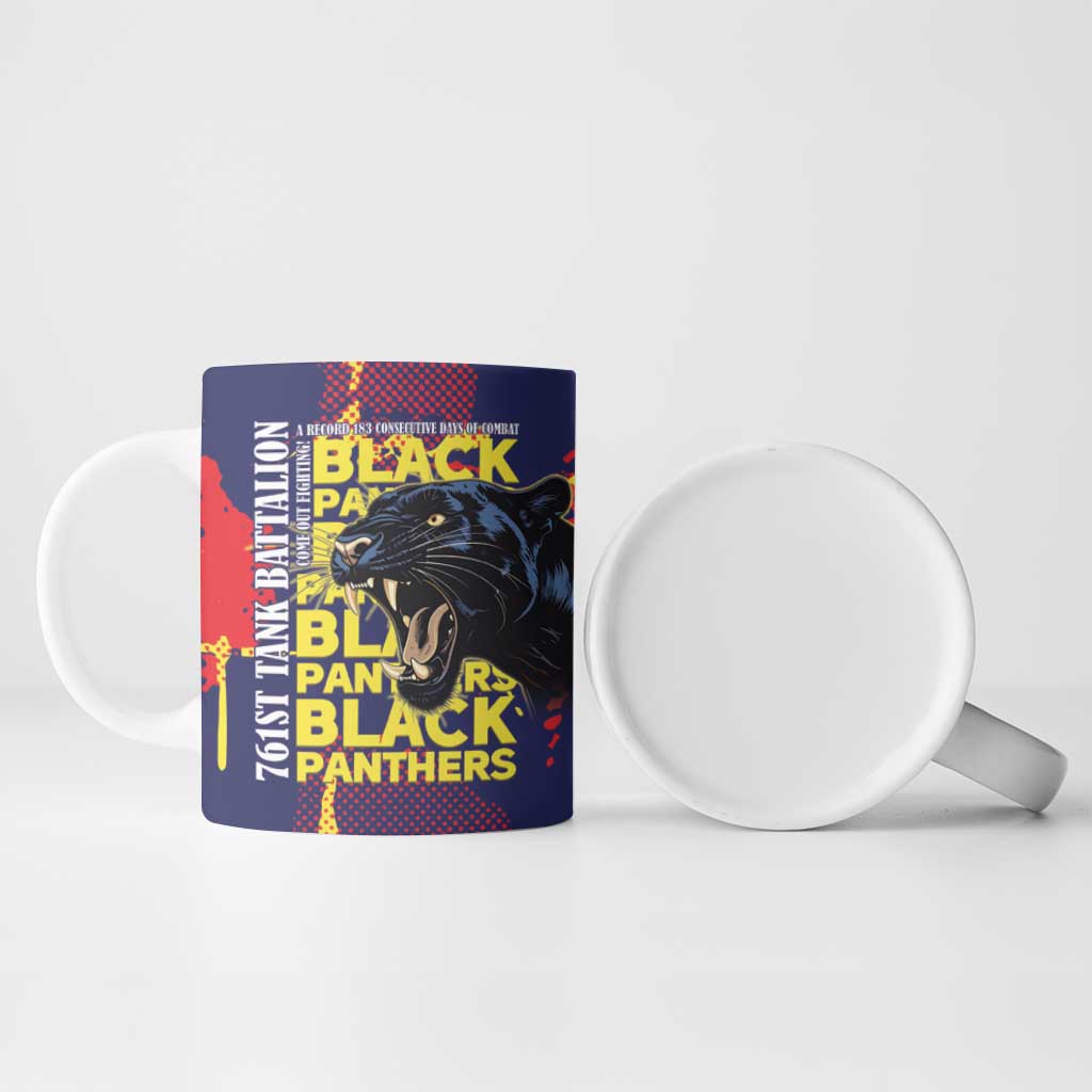 761st Tank Battalion Black Panthers Ceramic Mug Legendary African American WWII - African Pride
