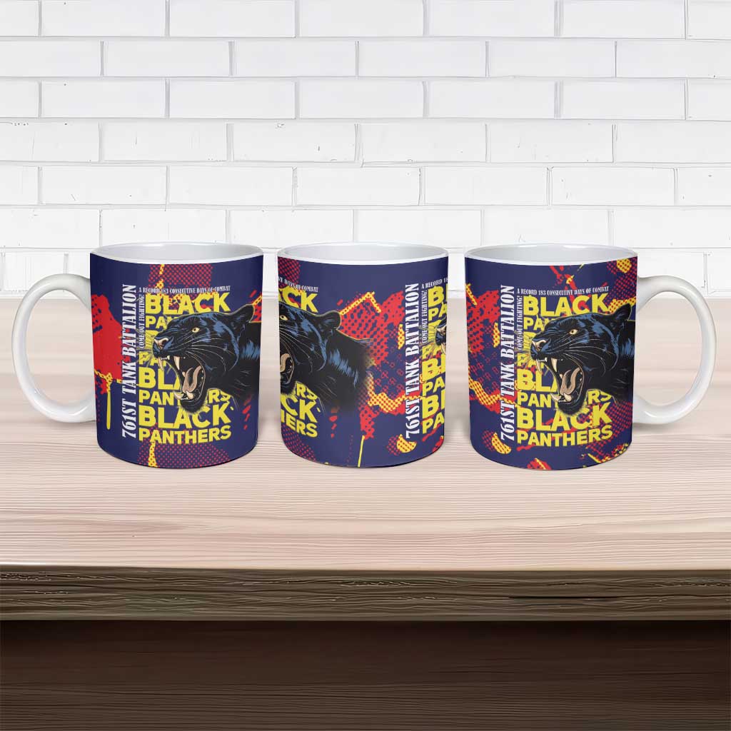 761st Tank Battalion Black Panthers Ceramic Mug Legendary African American WWII - African Pride