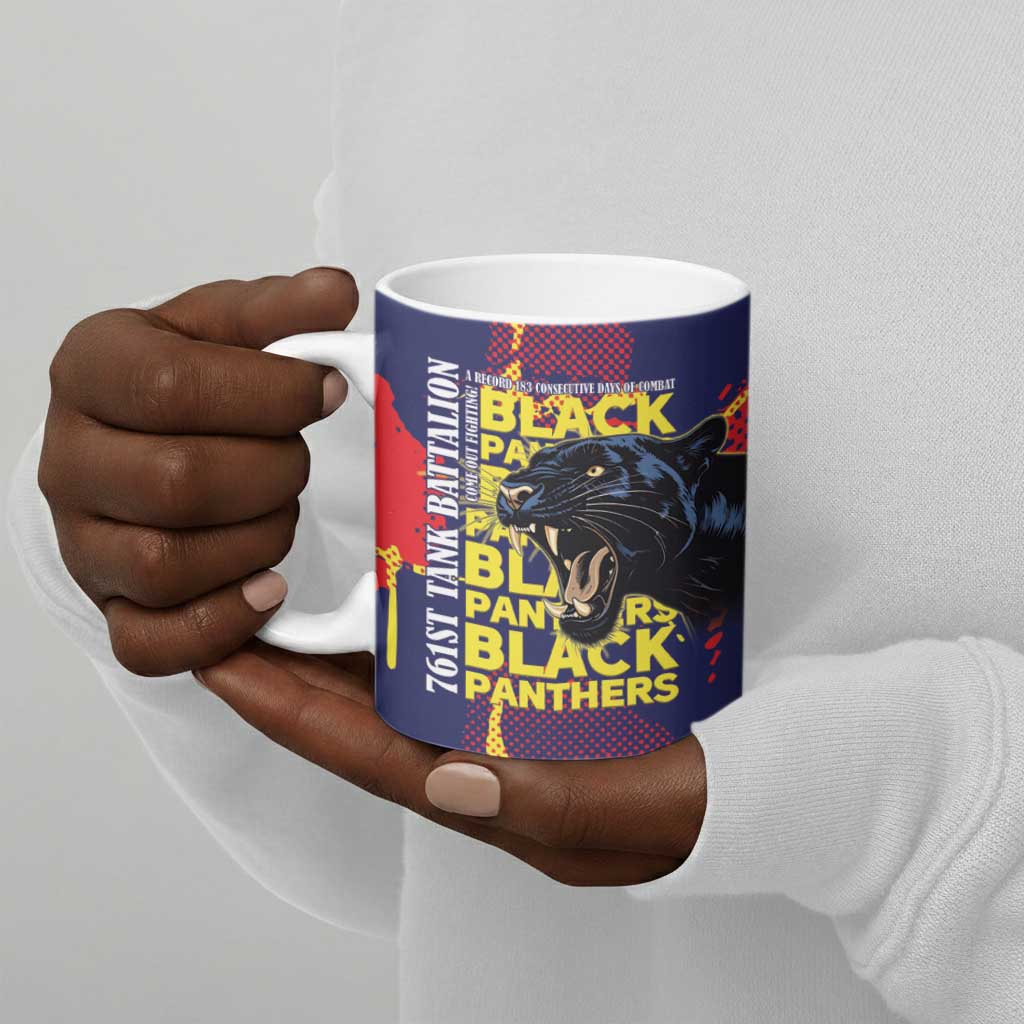 761st Tank Battalion Black Panthers Ceramic Mug Legendary African American WWII - African Pride