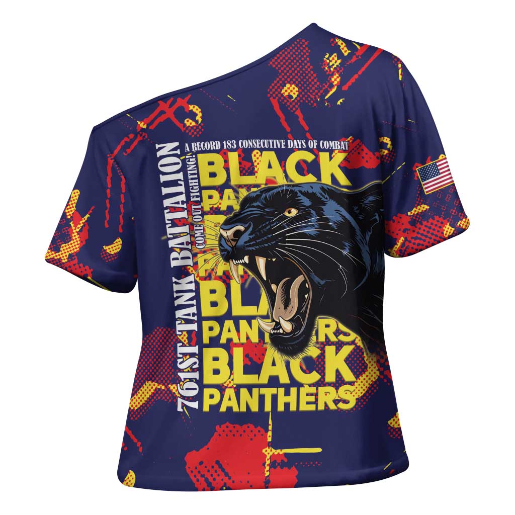 761st Tank Battalion Black Panthers Cross Shoulder Shirt Legendary African American WWII - African Pride
