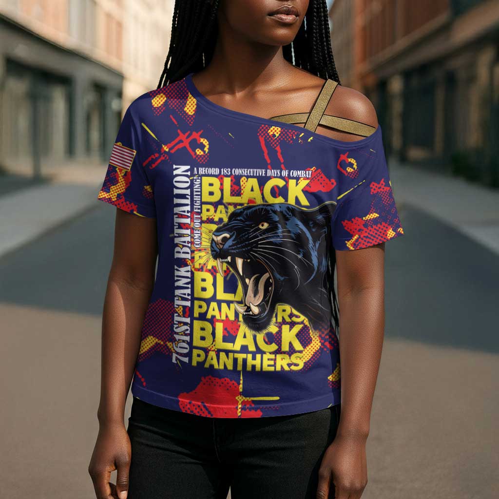 761st Tank Battalion Black Panthers Cross Shoulder Shirt Legendary African American WWII - African Pride
