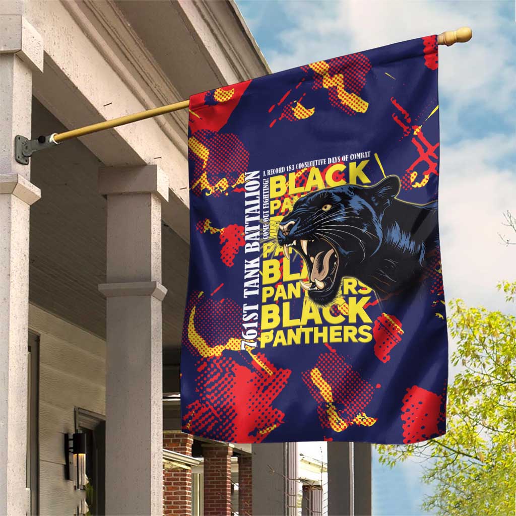 761st Tank Battalion Black Panthers Garden Flag Legendary African American WWII - African Pride