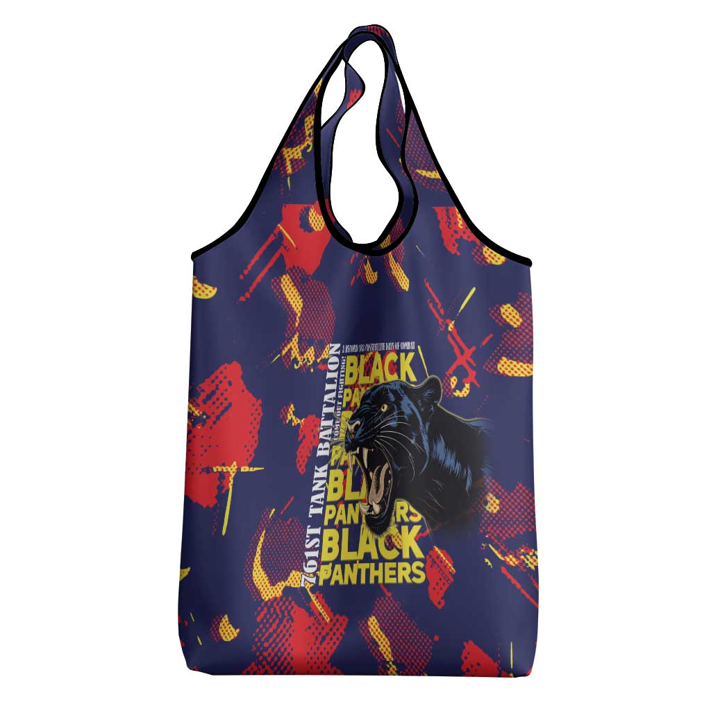 761st Tank Battalion Black Panthers Grocery Bag Legendary African American WWII - African Pride