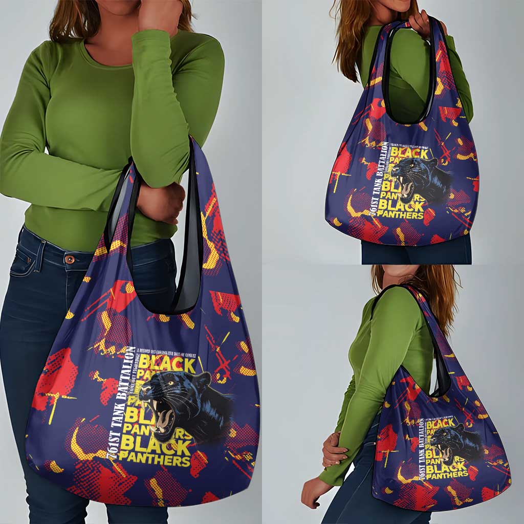 761st Tank Battalion Black Panthers Grocery Bag Legendary African American WWII - African Pride