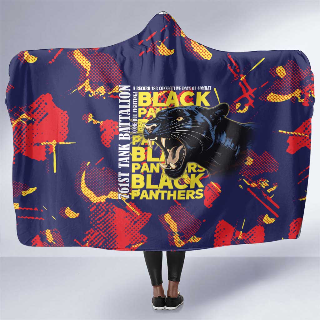 761st Tank Battalion Black Panthers Hooded Blanket Legendary African American WWII - African Pride