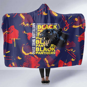 761st Tank Battalion Black Panthers Hooded Blanket Legendary African American WWII - African Pride