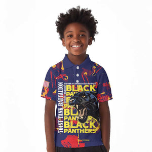 761st Tank Battalion Black Panthers Kid Polo Shirt Legendary African American WWII - African Pride