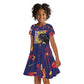 761st Tank Battalion Black Panthers Kid Short Sleeve Dress Legendary African American WWII - African Pride