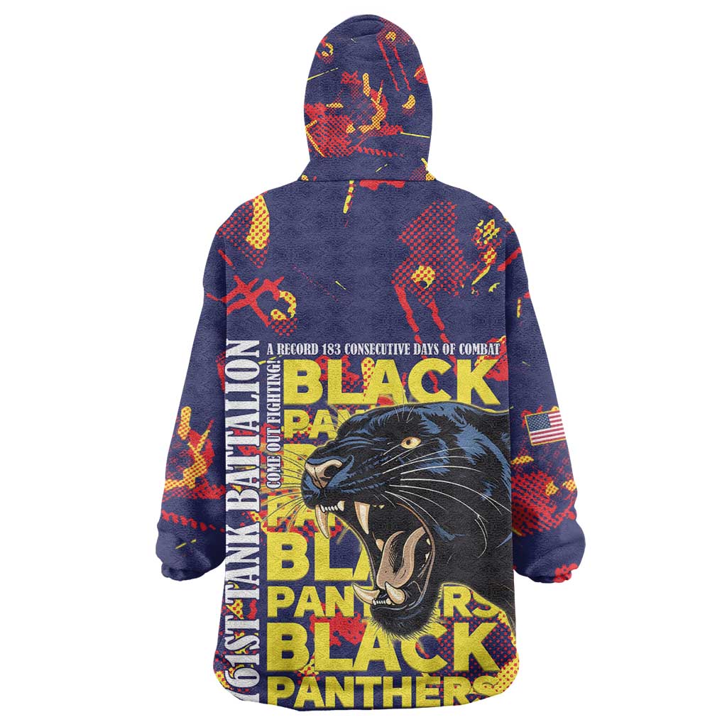 761st Tank Battalion Black Panthers Kid Wearable Blanket Hoodie Legendary African American WWII - African Pride