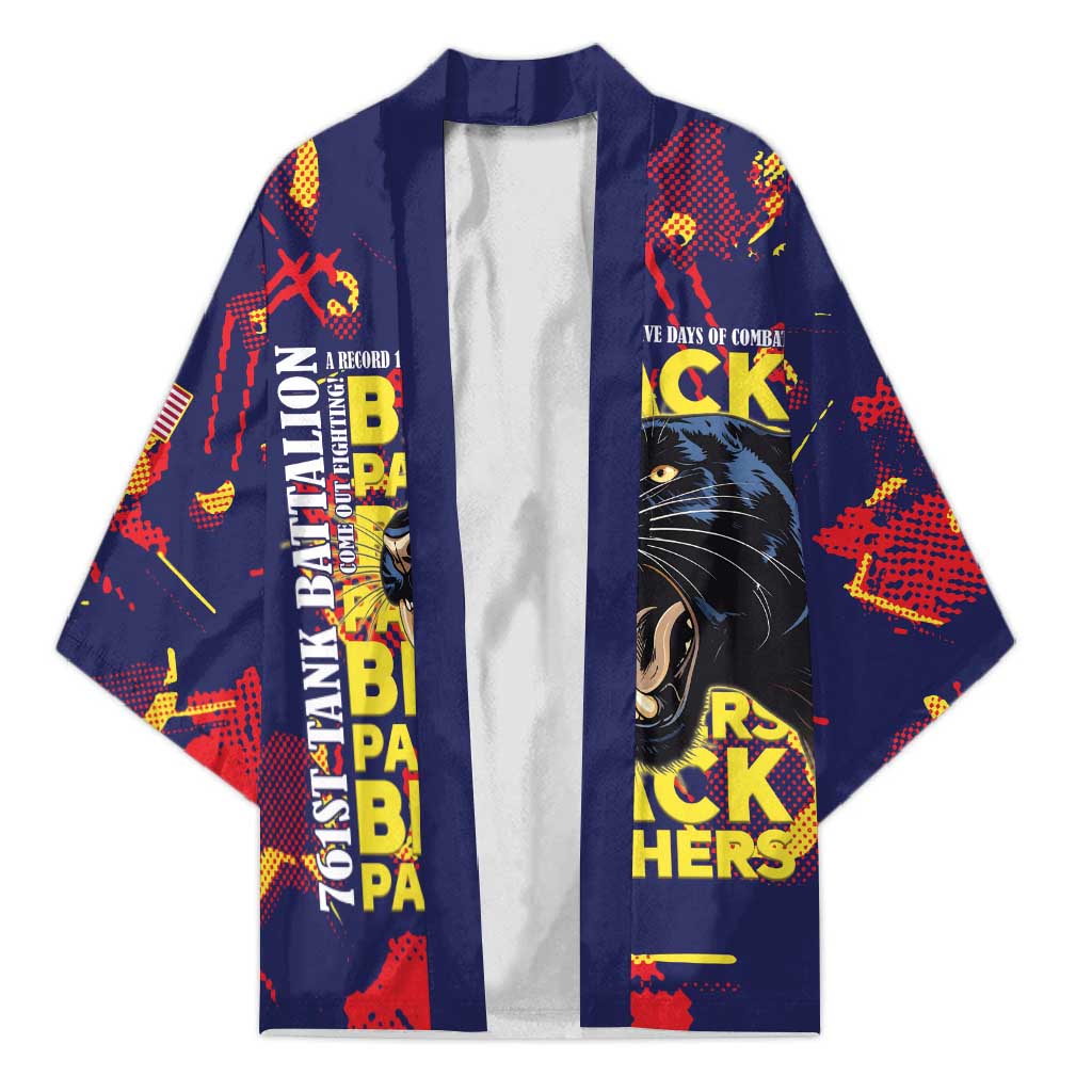 761st Tank Battalion Black Panthers Kimono Legendary African American WWII - African Pride