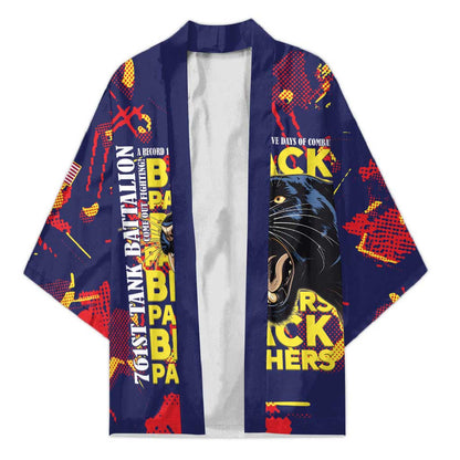 761st Tank Battalion Black Panthers Kimono Legendary African American WWII - African Pride